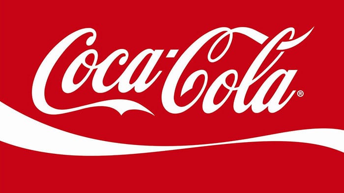 The cocacola brand logo